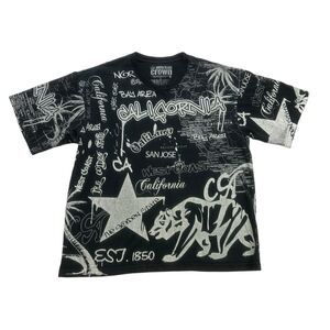 California Shirt Mens Large L Black White American Crown The Golden State